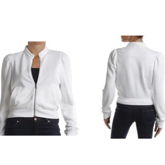 Free People Just For You puff sleeve zip up jacket - Picture 2 of 7